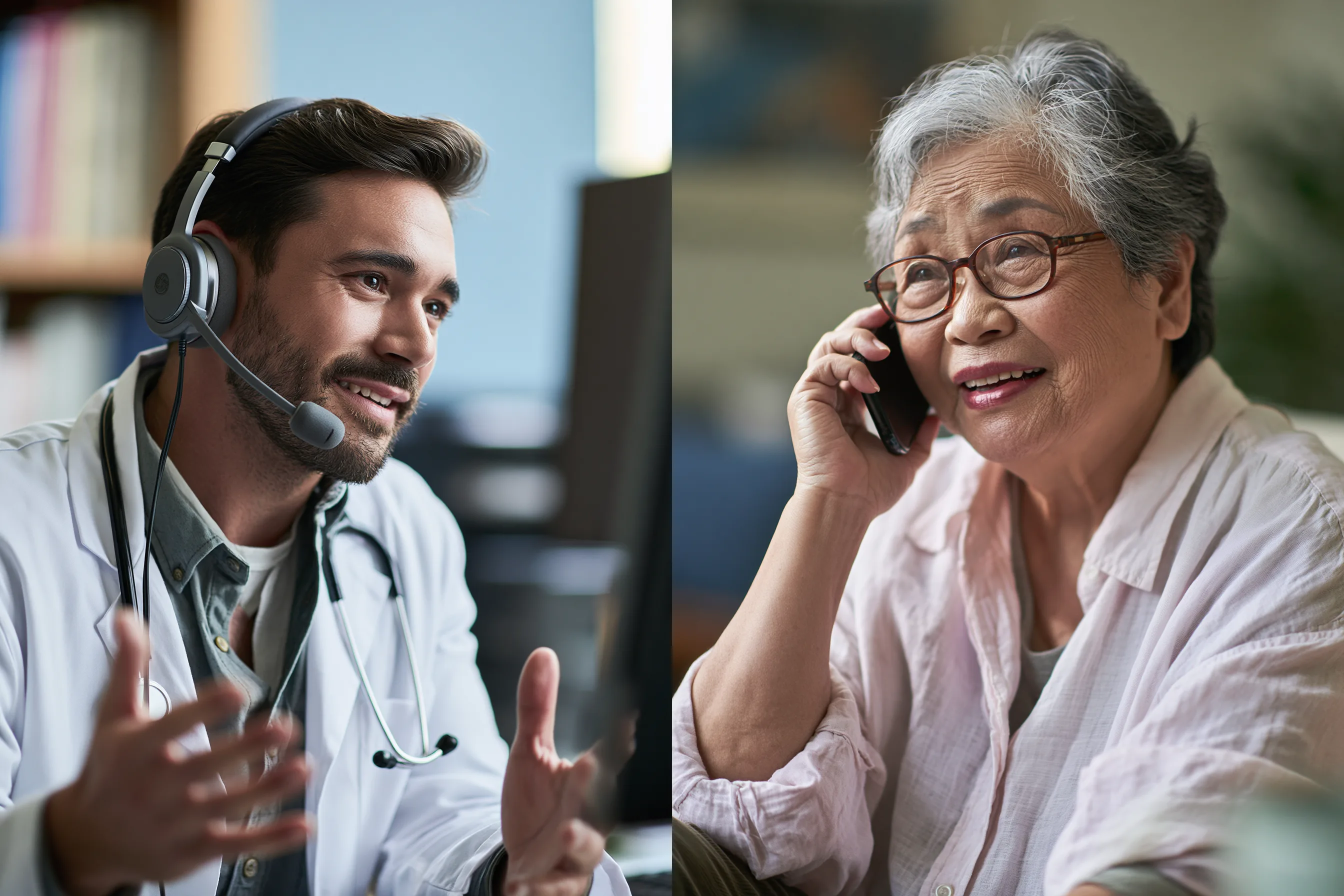 Healthcare professional with patient